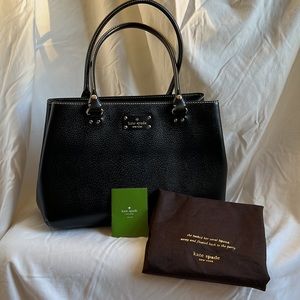 Black kate spade leather tote